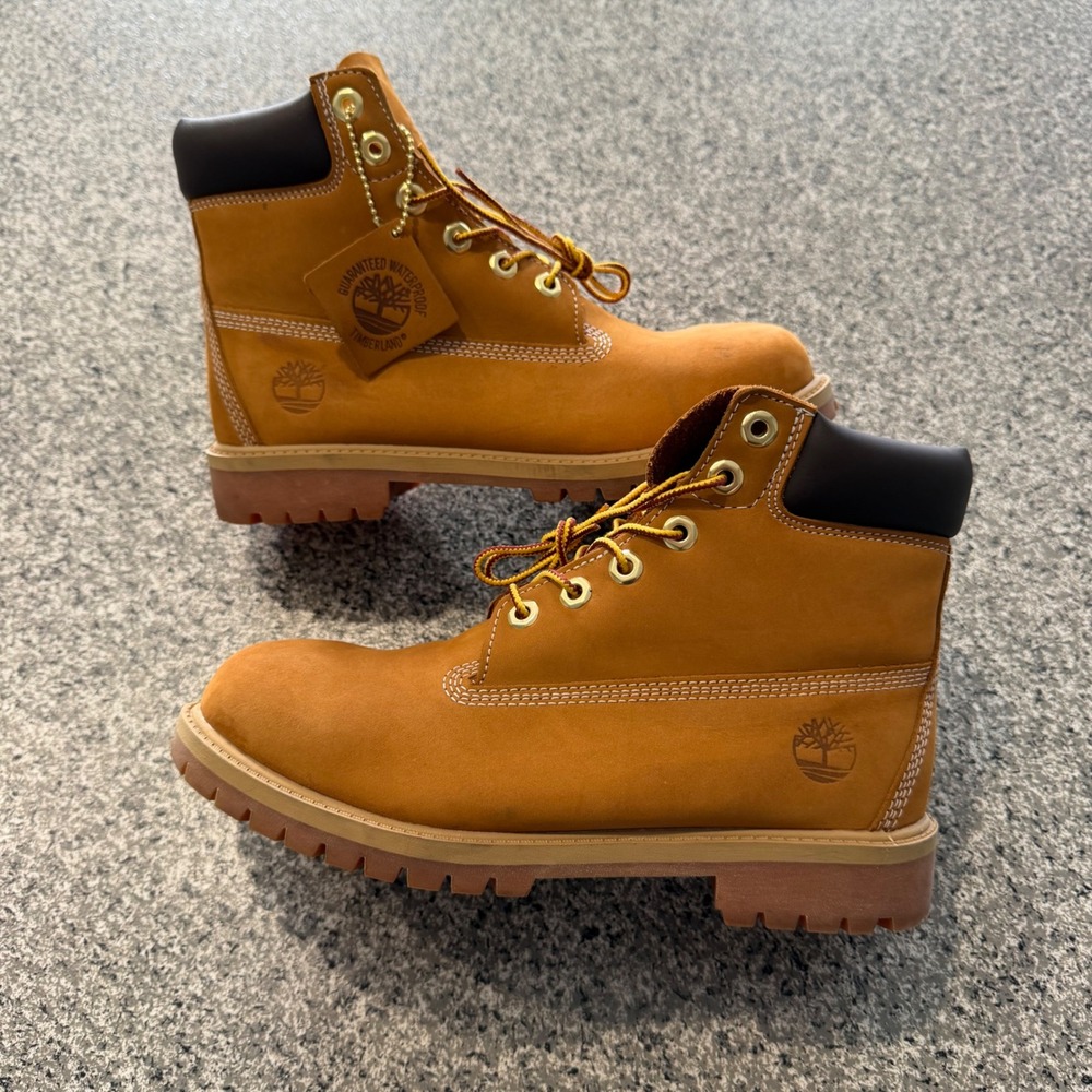 Timberland Kids 6 Inch Premium Waterproof Boots Wheat Nubuck 12909 Size 6.5M
